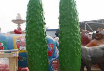 商業街苦瓜雕塑 烤漆瓜果雕塑 彩繪瓜果雕塑