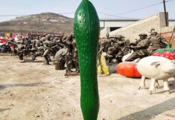 庭院苦瓜雕塑 公園草地果蔬雕塑 鍛造瓜果雕塑