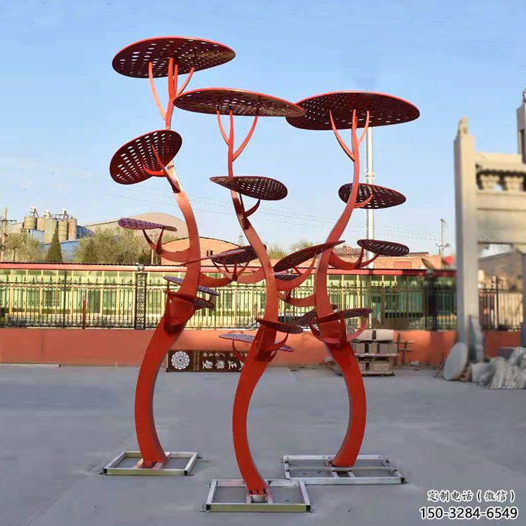 廣場(chǎng)靈芝雕塑 抽象果蔬雕塑 烤漆植物雕塑