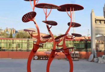 廣場(chǎng)靈芝雕塑 抽象果蔬雕塑 烤漆植物雕塑