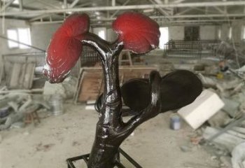 商業(yè)街靈芝雕塑 烤漆果蔬雕塑 彩繪植物雕塑