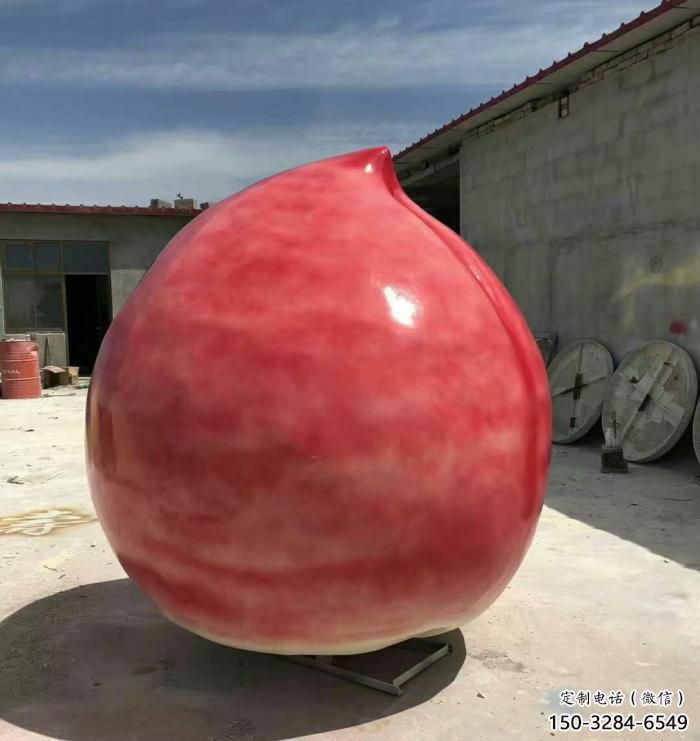 酒店水蜜桃雕塑 庭院仿真雕塑 彩繪小品