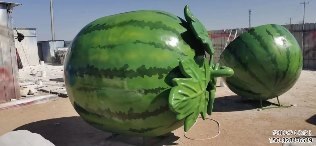 田間西瓜雕塑 彩繪仿真雕塑 園林?jǐn)[件