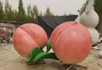 房地產水蜜桃雕塑 現代景觀水果雕塑 幾何果蔬雕塑
