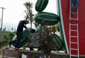 廣場西瓜雕塑 抽象果蔬雕塑 烤漆水果雕塑