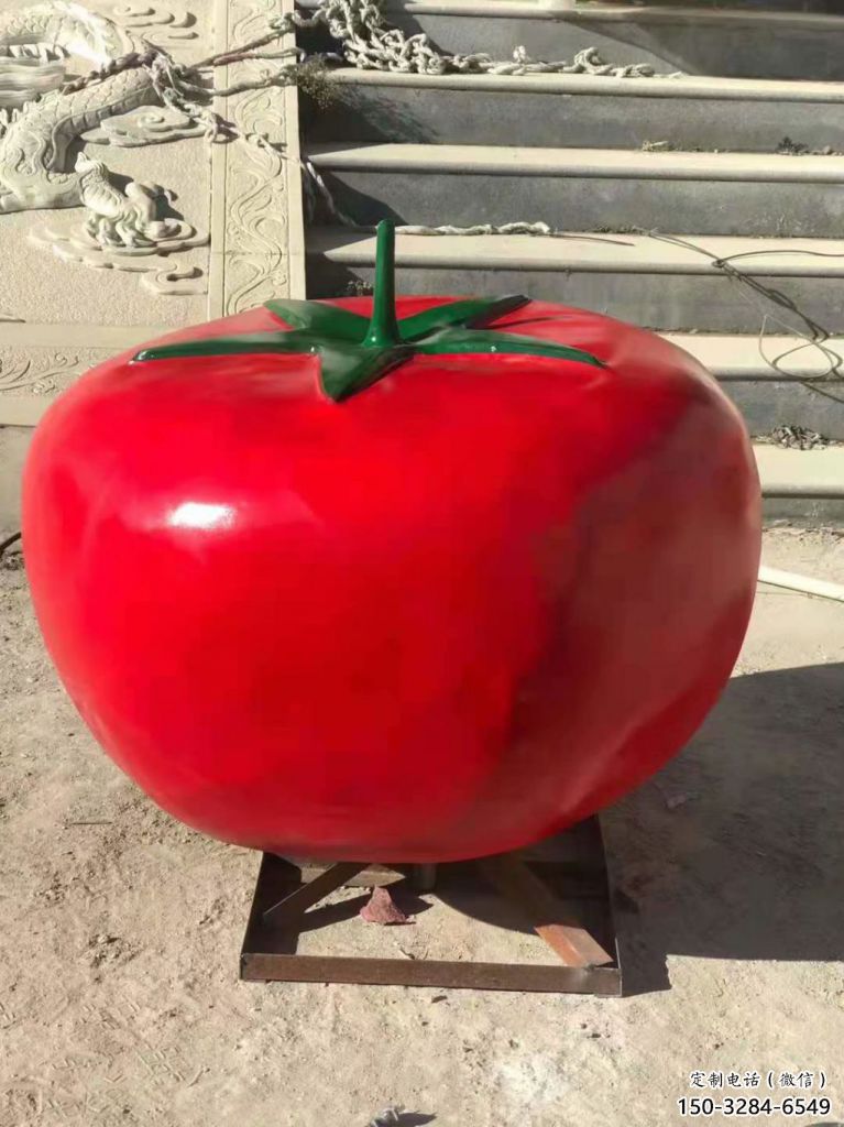 抽象番茄雕塑 店門(mén)口彩繪雕塑 步行街?jǐn)[件