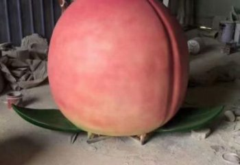 抽象桃子雕塑 店門口彩繪雕塑 步行街擺件