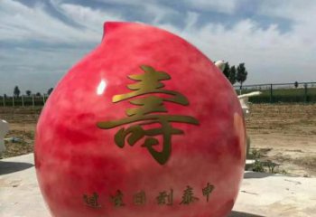 創(chuàng)意桃子雕塑 步行街店門(mén)口雕塑 水果小品