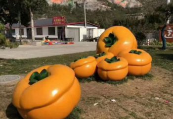 仿真柿子雕塑 店門口園林雕塑 水果小品