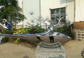 酒店松樹雕塑 景觀美陳大樹雕塑 現代植物雕塑