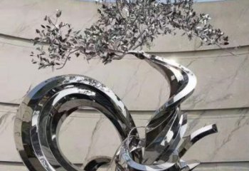 商業街松樹雕塑 烤漆大樹雕塑 彩繪植物雕塑