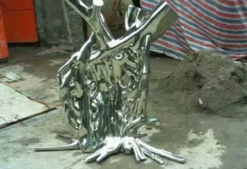 現代樹樁雕塑 大型別墅區大樹雕塑鏡面館植物雕塑