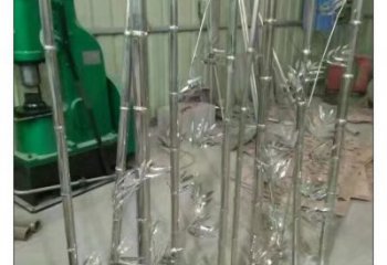 鍛造竹子雕塑 懸空餐飲店竹類雕塑 戶外植物雕塑