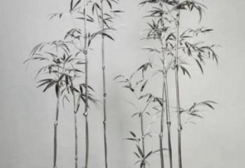 鑄造竹子雕塑 中式村口竹類雕塑 景觀植物雕塑