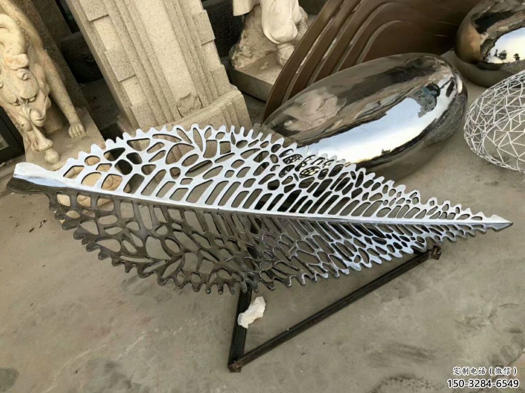 酒店樹葉雕塑 景觀美陳花卉雕塑 現代植物雕塑