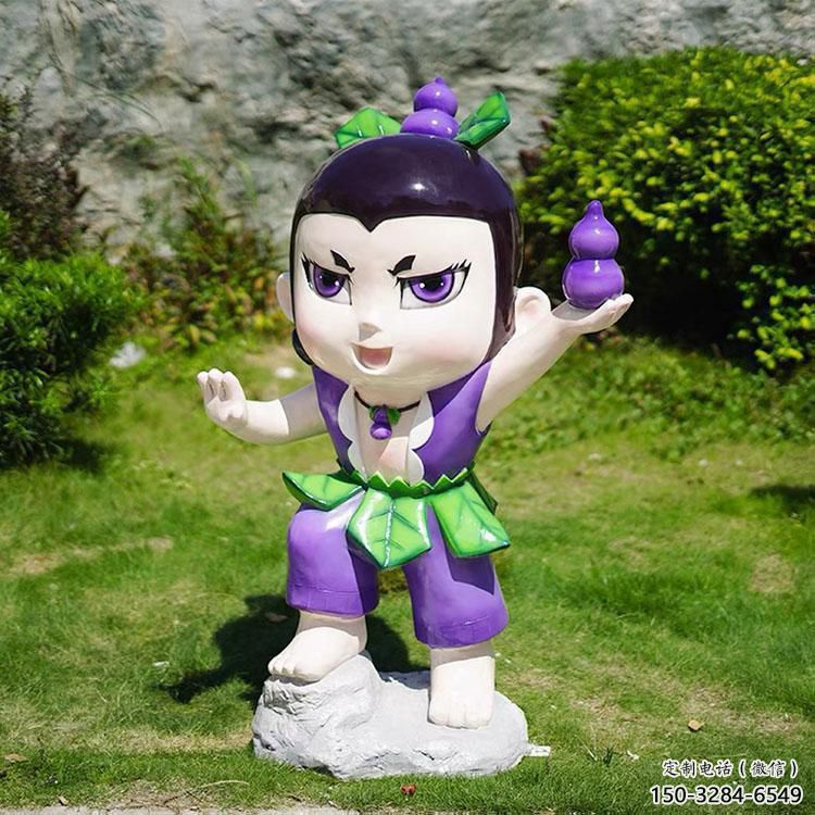 庭院葫蘆娃雕塑廠 公園草地卡通雕塑 鍛造動漫雕塑
