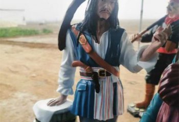 戶外海盜雕塑廠 噴漆卡通雕塑 燈光動漫雕塑