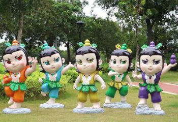 卡通葫蘆娃雕塑生產(chǎn) 店門(mén)口園林雕塑 動(dòng)漫小品