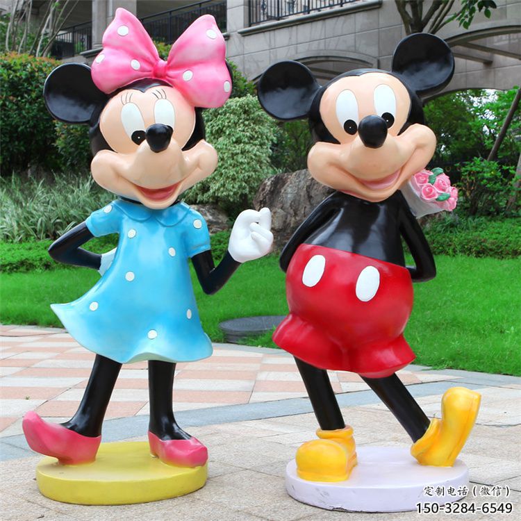 草地米奇雕塑 現(xiàn)代校園卡通雕塑 大型動漫雕塑