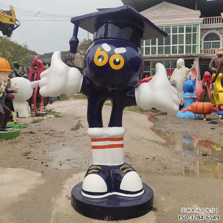 彩繪唐老鴨雕塑 懸空餐飲店卡通雕塑 街頭動(dòng)漫雕塑