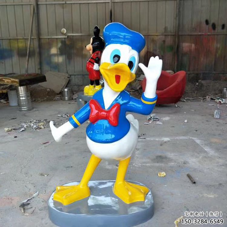 創意唐老鴨雕塑 啞光卡通雕塑 公園動漫雕塑