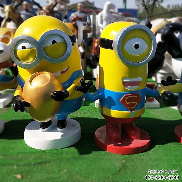 酒店小黃人雕塑 景觀美陳卡通雕塑 現代動漫雕塑