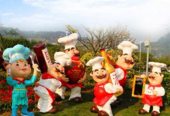 廚師雕塑 噴水園林卡通雕塑 住宅小區動漫雕塑