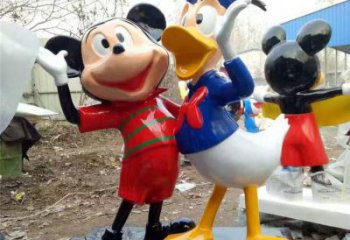 大型唐老鴨雕塑 鍛造發光卡通雕塑 房地產動漫雕塑