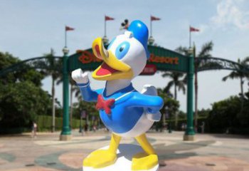 唐老鴨雕塑 懸空餐飲店卡通雕塑 商業(yè)街動漫雕塑