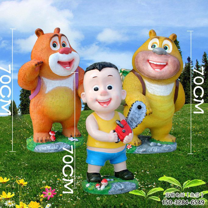 卡通大頭兒子雕塑 酒店公園雕塑 風景區擺件