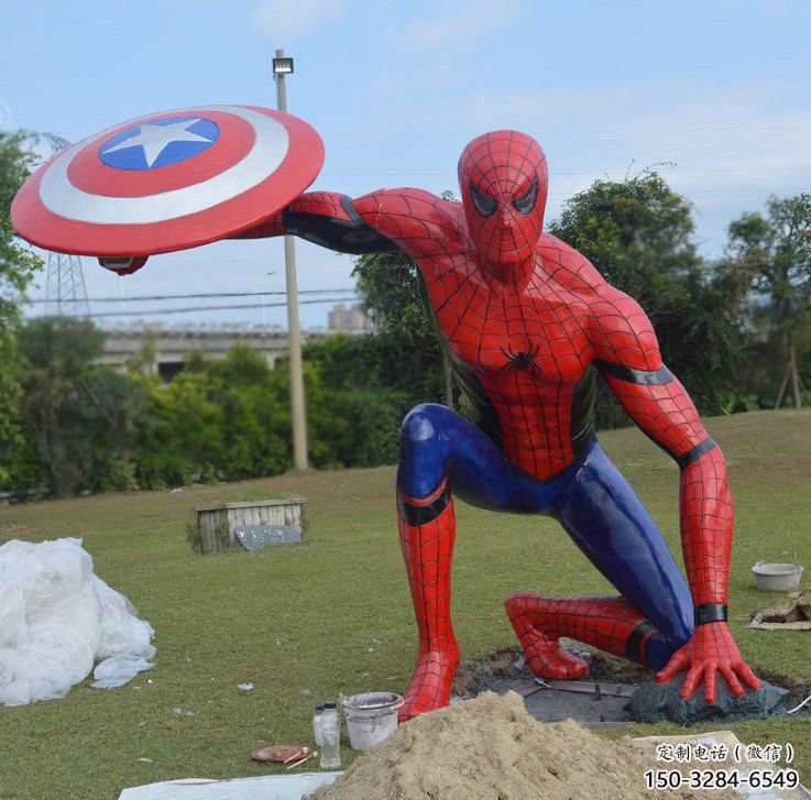 大型超人雕塑 歐式步行街動漫雕塑 彩繪卡通雕塑