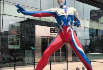 商業街超人雕塑 烤漆卡通雕塑 彩繪動漫雕塑
