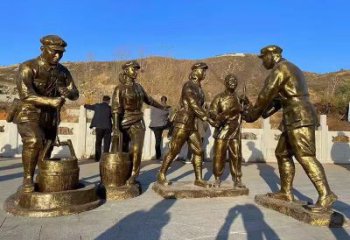 房地產紅軍雕塑 現代景觀抗戰雕塑 幾何革命雕塑