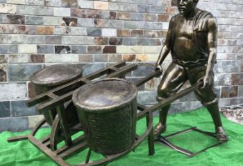 民俗獨輪車雕塑 酒店公園雕塑 風景區擺件