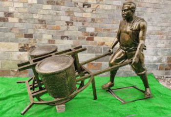 園林獨輪車雕塑 風景區民俗雕塑 廣場小品