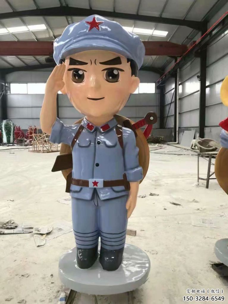 商業街交警雕塑 烤漆軍人雕塑 彩繪士兵雕塑
