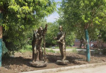 房地產工人雕塑 現代景觀勞動雕塑 幾何民俗雕塑