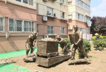 住宅小區工人雕塑 啞光民俗雕塑 公園勞動雕塑