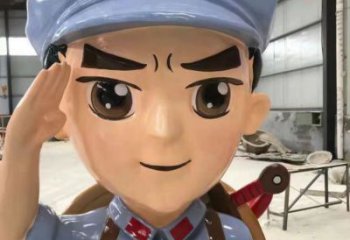 大型商場(chǎng)交警雕塑 仿真軍人果雕塑 鏡面士兵雕塑