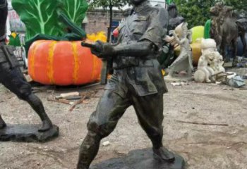 景觀交警雕塑 仿真軍人雕塑 景觀士兵雕塑