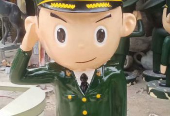 庭院交警雕塑 公園草地軍人雕塑 鍛造士兵雕塑