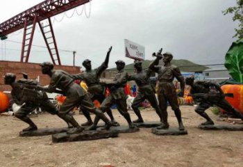 住宅小區交警雕塑 啞光軍人雕塑 公園士兵雕塑