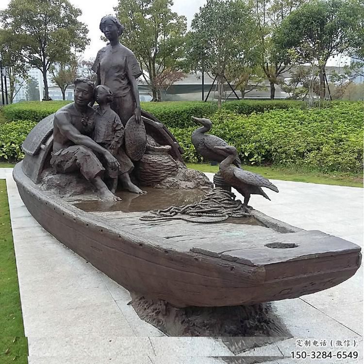 彩繪漁民雕塑 民俗雕塑 步行街?jǐn)[件