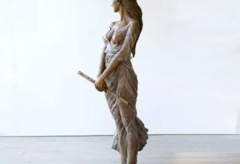 黃銅女人雕塑 創(chuàng)意女性雕塑 別墅區(qū)歐式雕塑