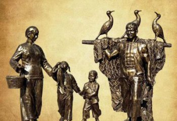 廣場船夫雕塑 公園民俗雕塑 抽象擺件