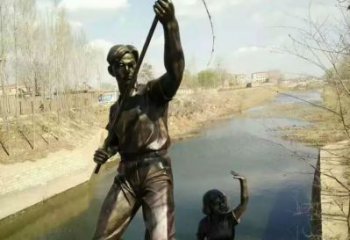 民俗船夫雕塑 酒店公園雕塑 風景區擺件