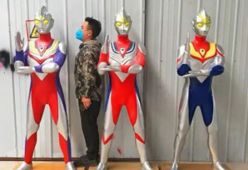 庭院奧特曼雕塑 城市彩繪雕塑 卡通小品