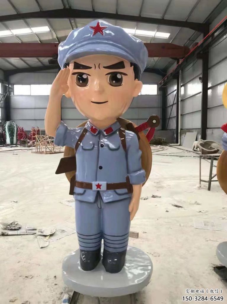 景觀武警雕塑 彩繪警察雕塑 校園戰士雕塑