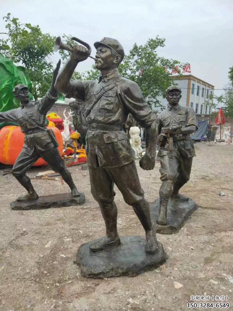 青銅武警雕塑 步行街警察雕塑 大型商場戰士雕塑
