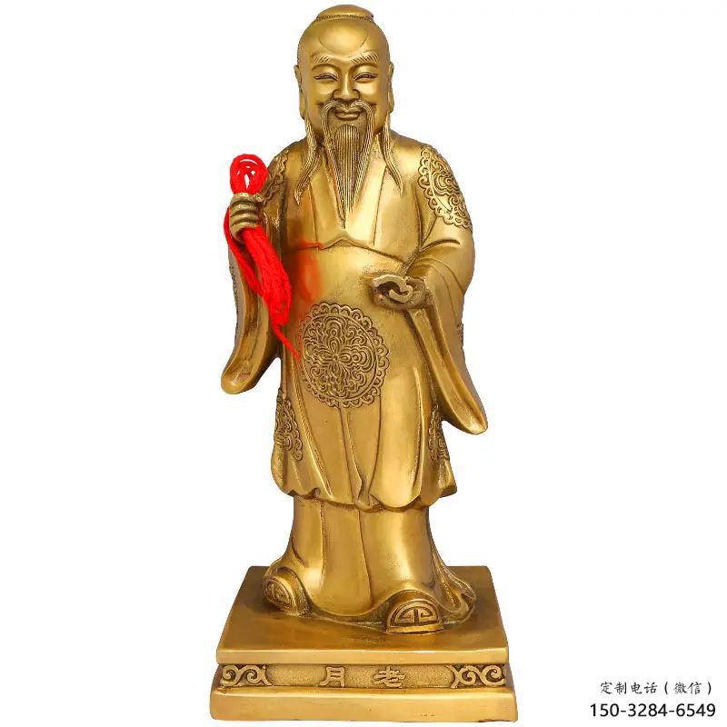 彩繪月老雕塑 鑄銅人物擺件 街頭神話雕塑